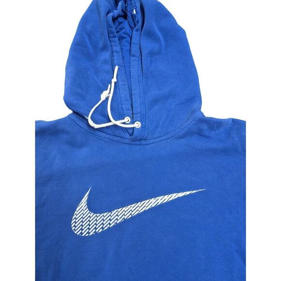 VTG Nike Hoodie Men's L Blue Center Swoosh Pullover Sweatshirt Blue Tag - Picture 2 of 9